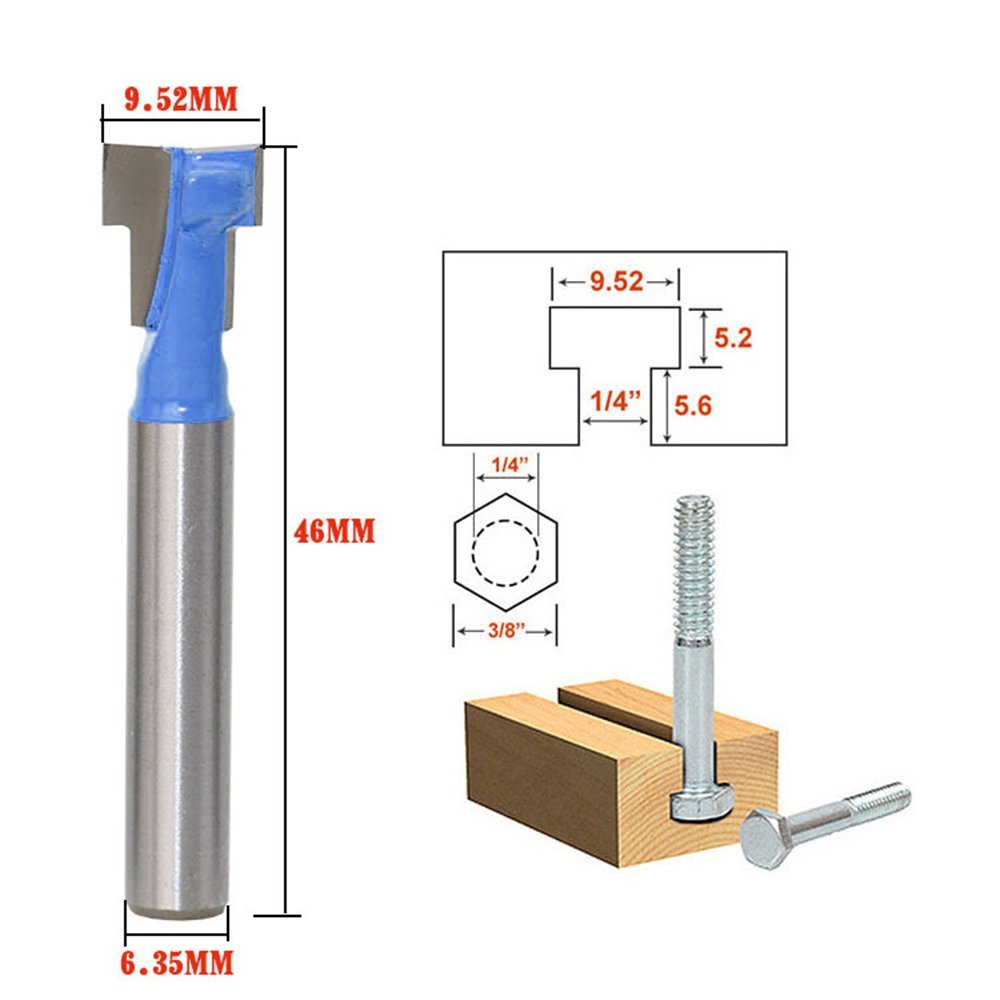 Power Tools Woodworking - A11I 1/4 Inci Shank T-slot Pemotong