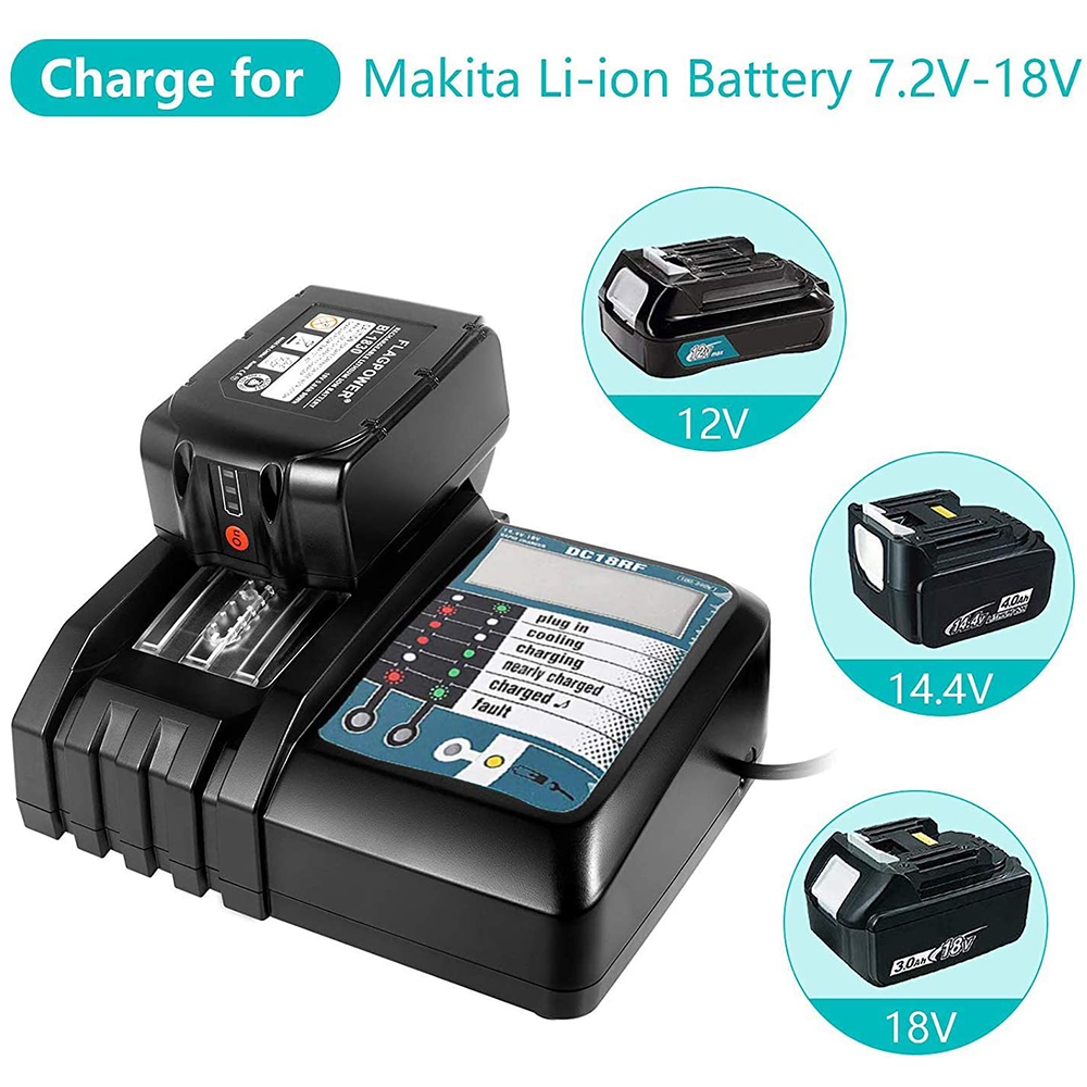 Power Tools Uk - Pengisi Daya Baterai DC18RF 3A untuk