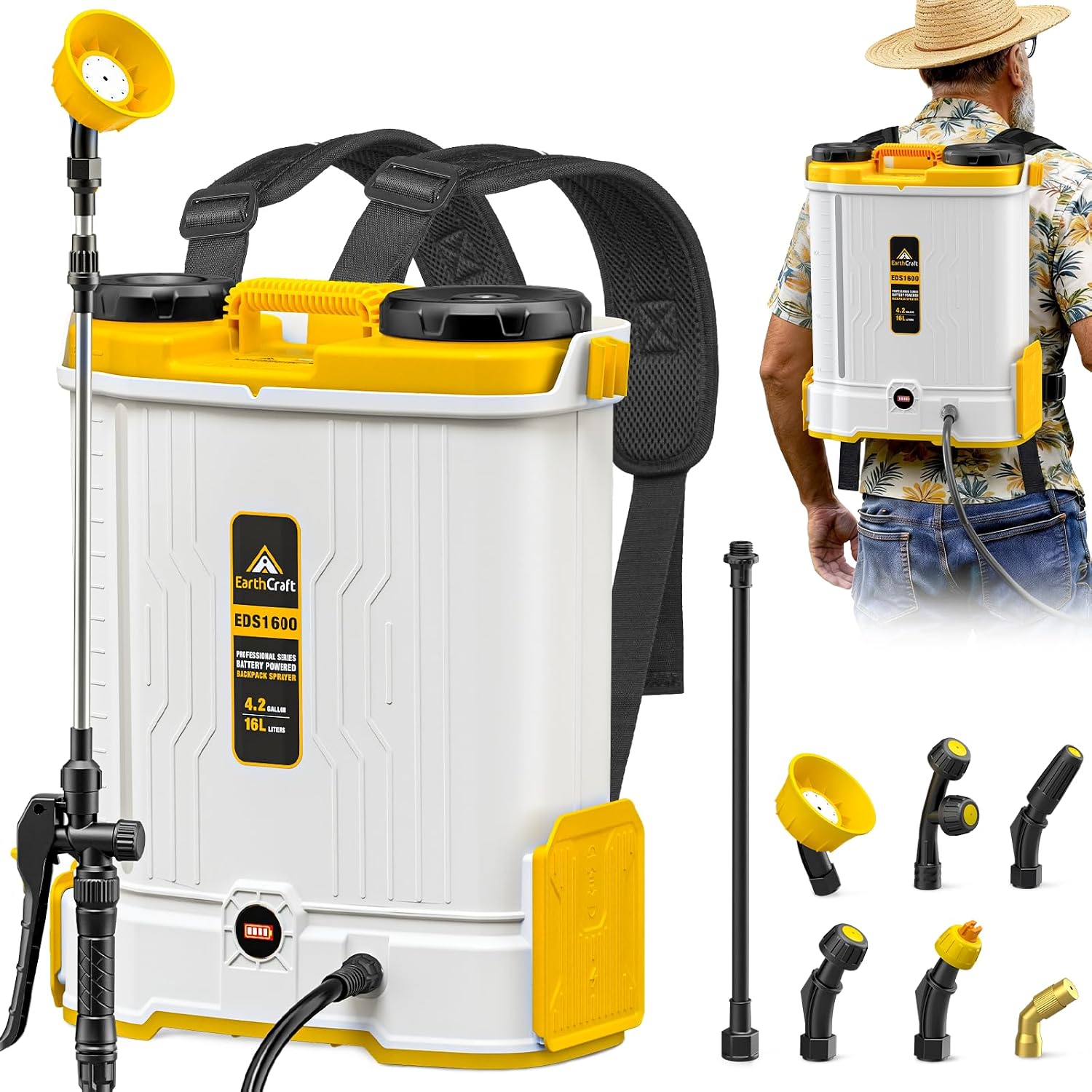 Power Tools Garden - Penyemprot Ransel Bertenaga Baterai 4.2 Gal