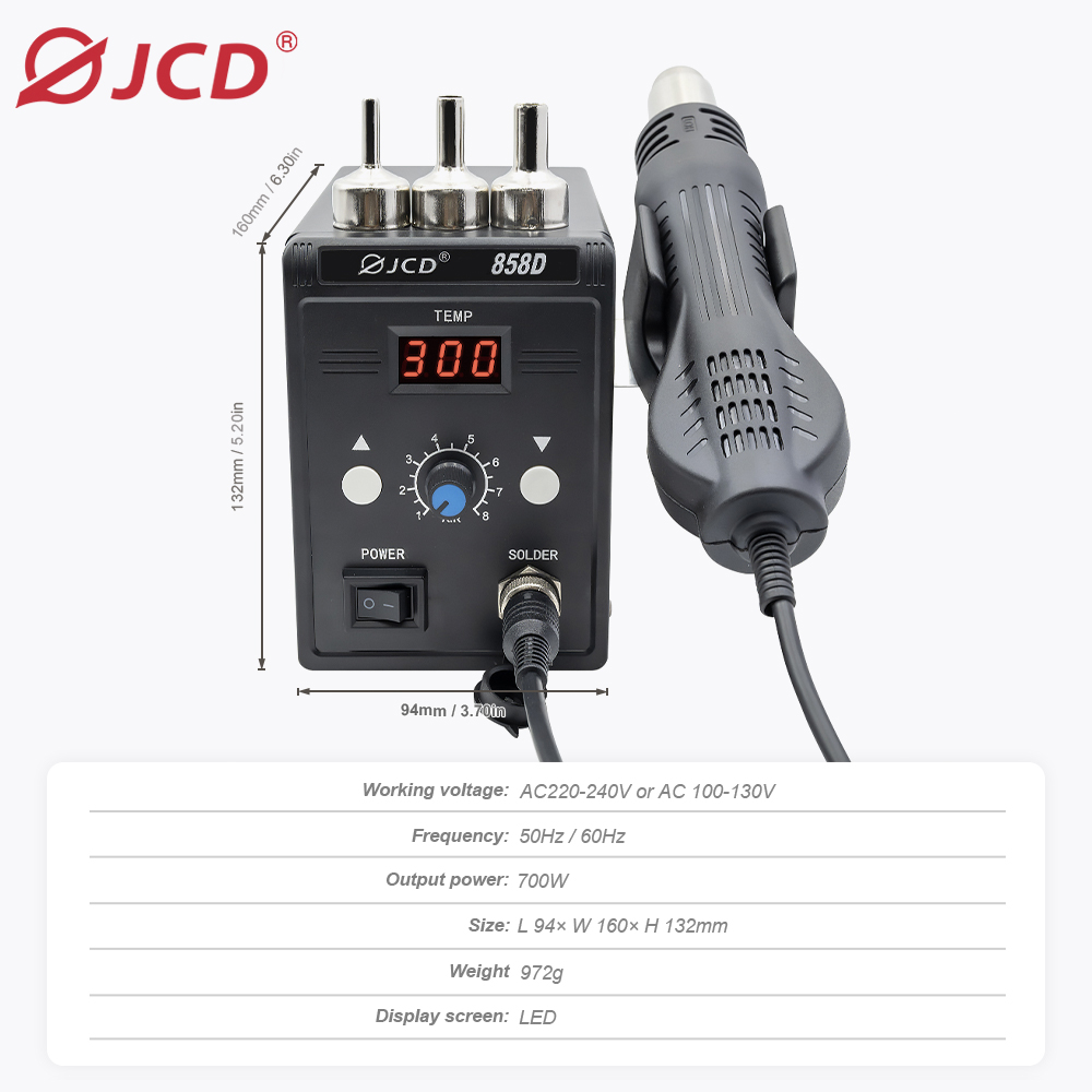 JCD pistol udara panas 858D BG - Heat Gun Variable ulasan dan harga