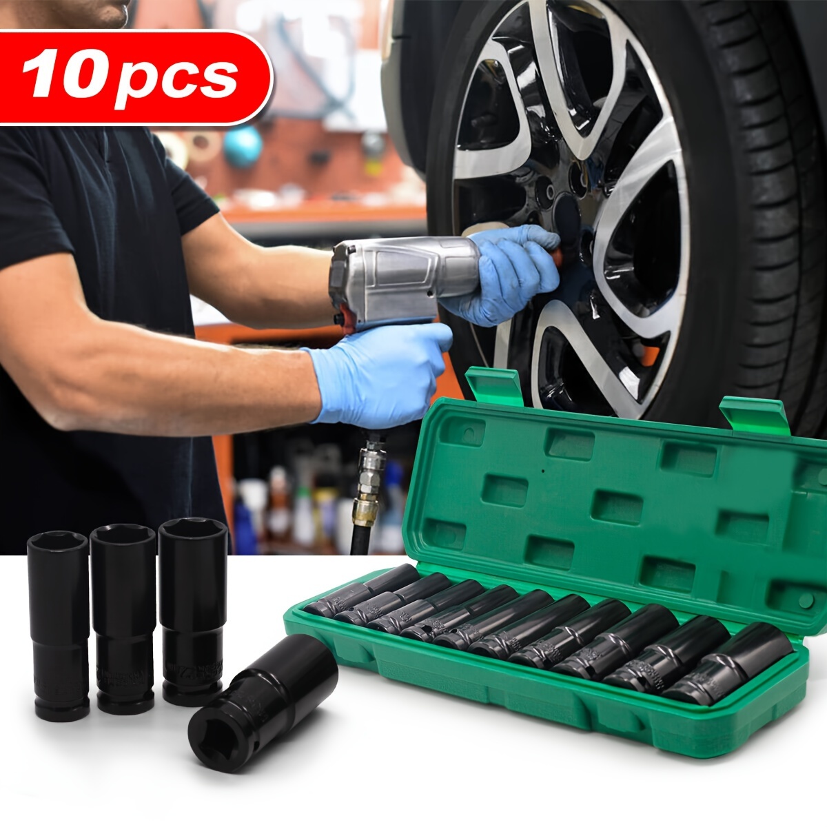 10pcs Soket Daya 1/2 Inci 8-24 - Power Tools Impact Wrench ulasan dan harga