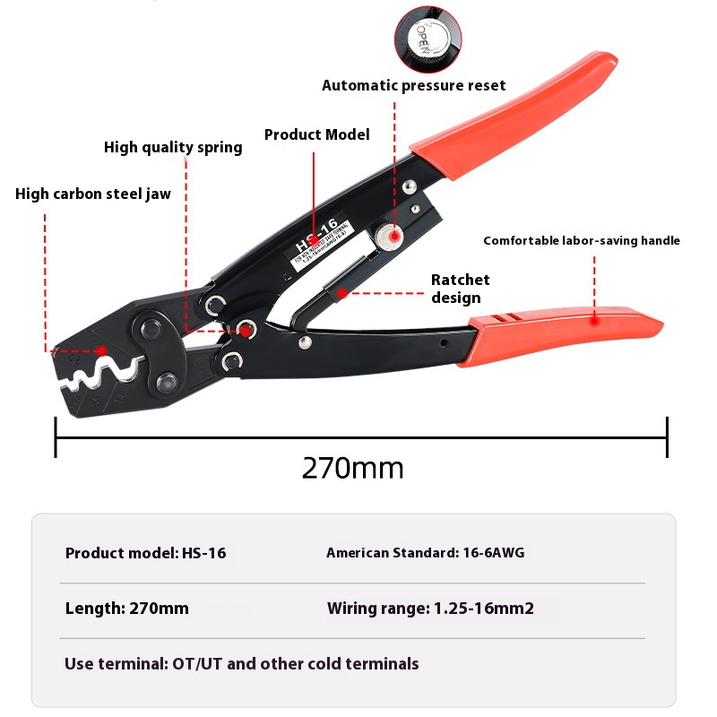 HS-16 Tang Crimper Ratcheting  - Power Tools Japan ulasan dan harga